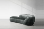 Rohan Velvet Couch - Forest Grey  -