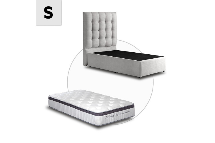 Single Bed - Single Mattress - Alaska Taupe - Ariella Zoey Combo - 