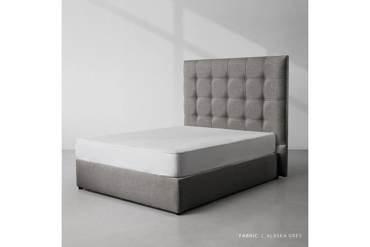 Queen Bed - Queen Mattress - Alaska Grey - Ariella Bed Combo -