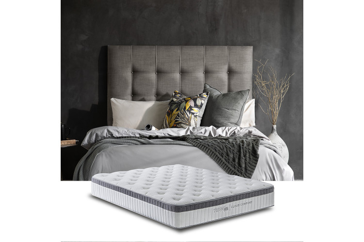 Queen Bed - Queen Mattress - Alaska Grey - Ariella Bed Combo -