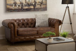 Jefferson Chesterfield  2 Seater Couch - Vintage Brown -