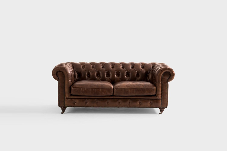 Jefferson Chesterfield  2 Seater Couch - Vintage Brown -