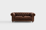 Jefferson Chesterfield  2 Seater Couch - Vintage Brown -