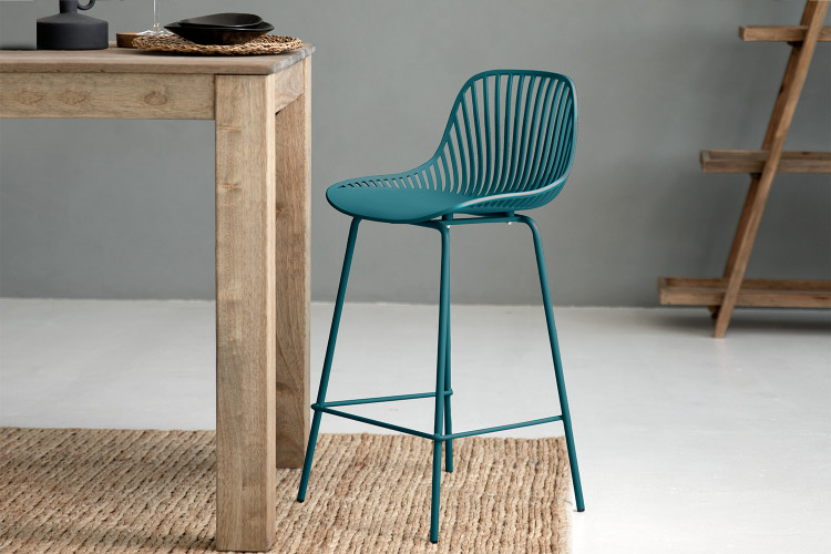 Yara Counter Bar Chair - Teal Bar & Counter Chairs - 2