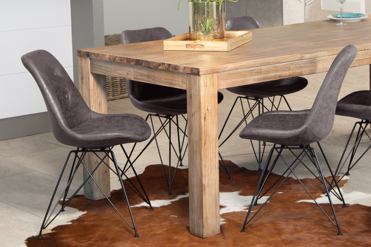 Vancouver Enzo 6 Seater Dining Set (1.6m) - Vintage Grey 6 Seater Dining Sets - 1