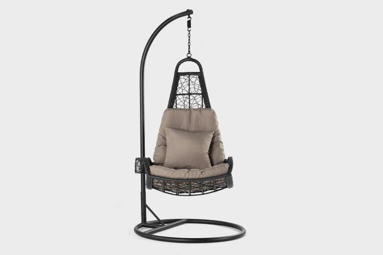 Black Jasper Pe Rattan Patio Hanging Chair for Sale -