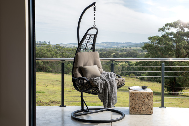 Black Jasper Pe Rattan Patio Hanging Chair for Sale -