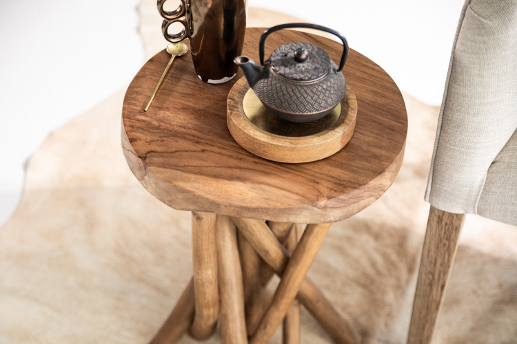 Taris Round Side Table Side Tables - 1