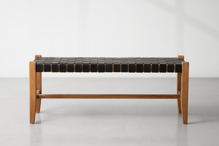 Zachary Leather Bench - Black Benches - 3