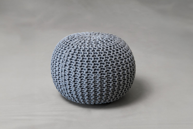 Cotton Pouf - Grey Poufs - 1
