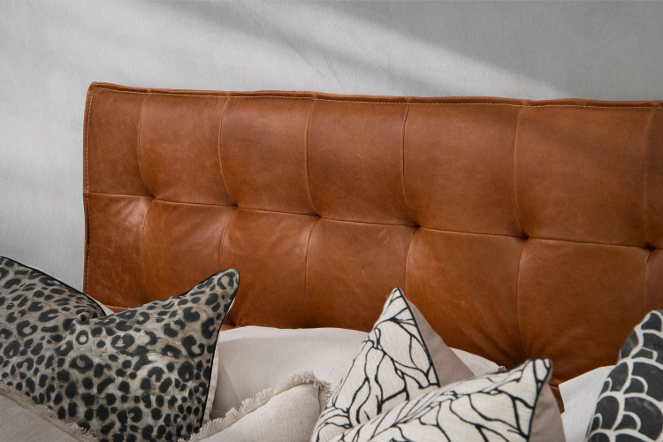 Warwick Grand Leather Headboard - King - Desert Tan King Headboards - 1