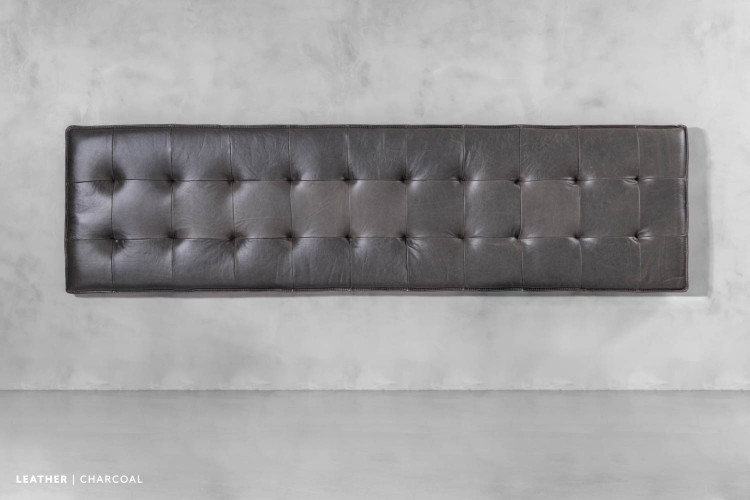 Warwick Grand Leather Headboard - King - Charcoal King Headboards - 1
