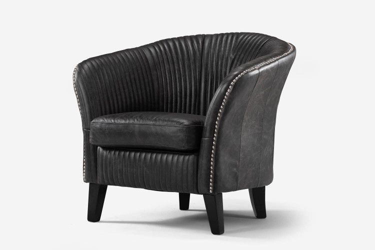 Serena Leather Armchair - Black Armchairs - 1