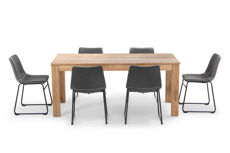 Montreal Halo 6 Seater Dining Set (1.8m) - Storm Grey 6 Seater Dining Sets - 1