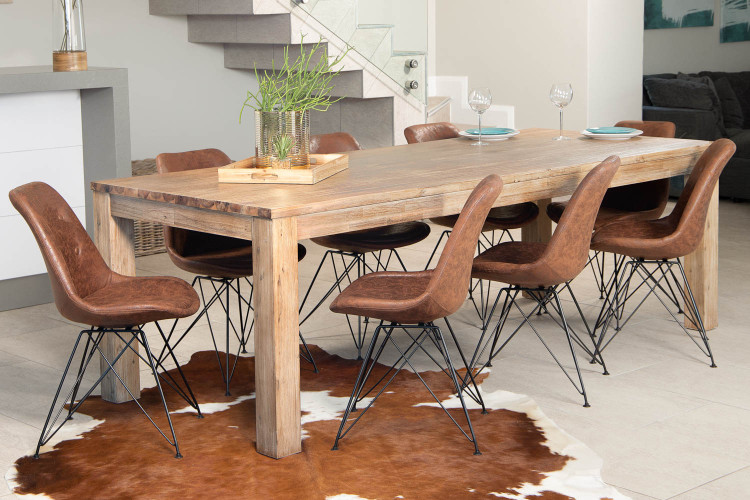 Vancouver Enzo 8 Seater Dining Set (2.4m) - Vintage Brown 8 Seater Dining Sets - 1
