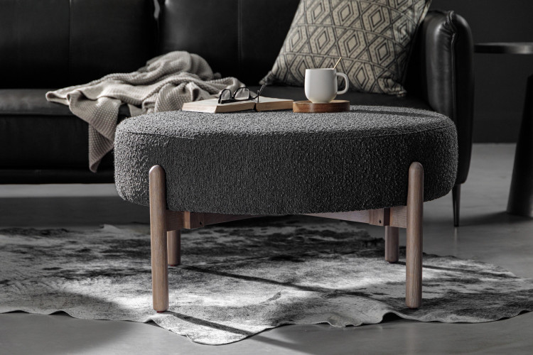 Prague Round Ottoman - Storm Grey Ottomans - 2