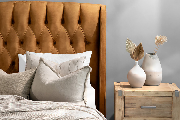 Aubrien Headboard - Double - Aged Mustard Double Headboards - 1