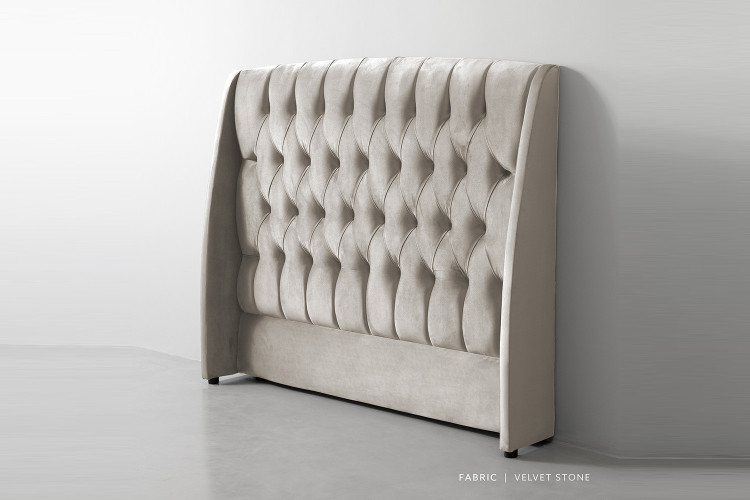 Aubrien Headboard - Queen - Velvet Stone Queen Headboards - 1