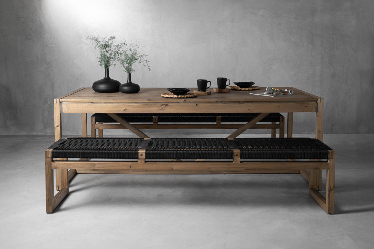 Kingston 6-Seater Dining Set - 2.2m - Black 6-Seater Dining Sets - 1