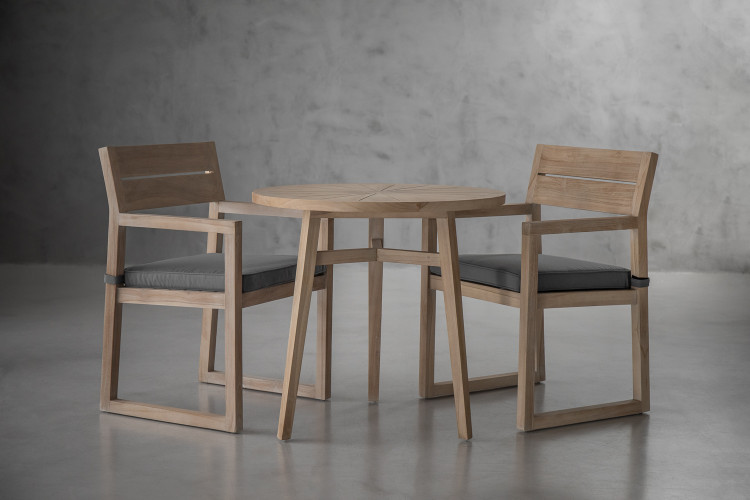 Monaco 2-Seater Patio Bistro Set - Grey Patio Dining Sets - 1