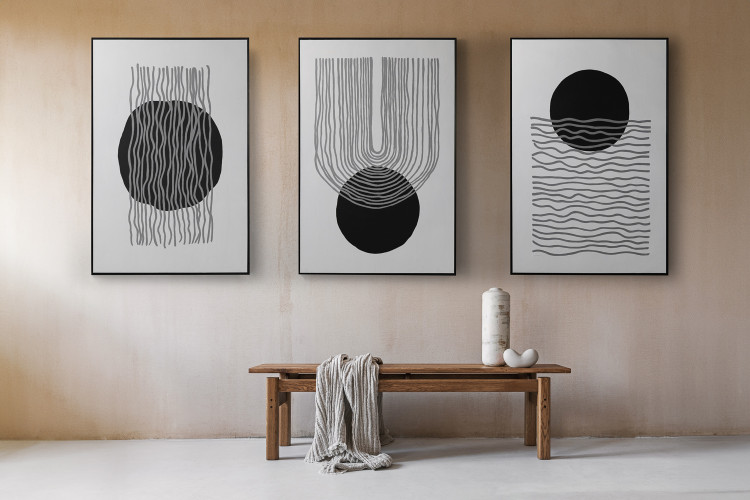 Okello - Hand Painted Canvas Art - Set of 3 Canvas Art - 1