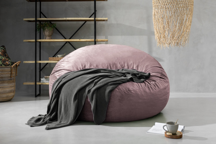 Big Boy Bean Bag - Velvet Pink Bean Bag Chairs - 1