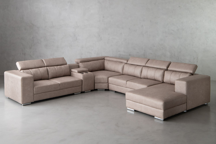 Callaghan Cinema Corner Set - Sandstone Modular Couches - 1