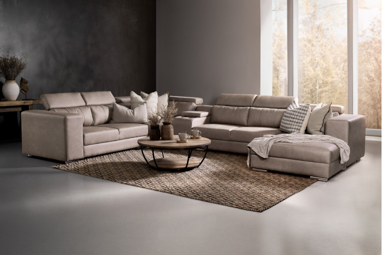 Callaghan Cinema Corner Set - Sandstone Modular Couches - 1