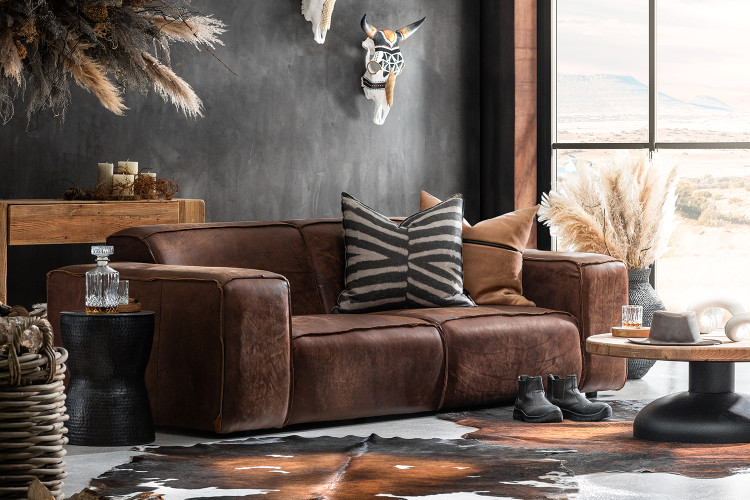 Jagger 3 Seater Leather Couch - Spice Leather Couches