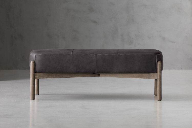 Colmar Leather Bench - Charcoal Benches - 1