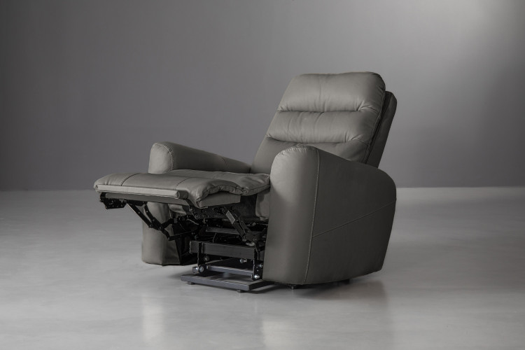 Prescott Leather Motion Lift Recliner - Grey Single Recliners - 1