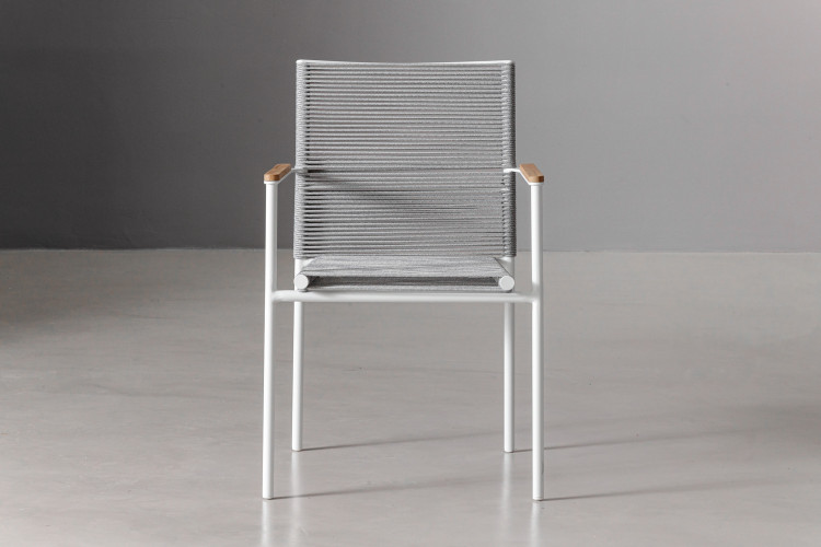 Rozina Patio Dining Chair - White Patio Dining Chairs - 1