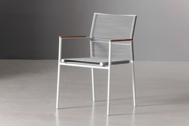 Rozina Patio Dining Chair - White Patio Dining Chairs - 1