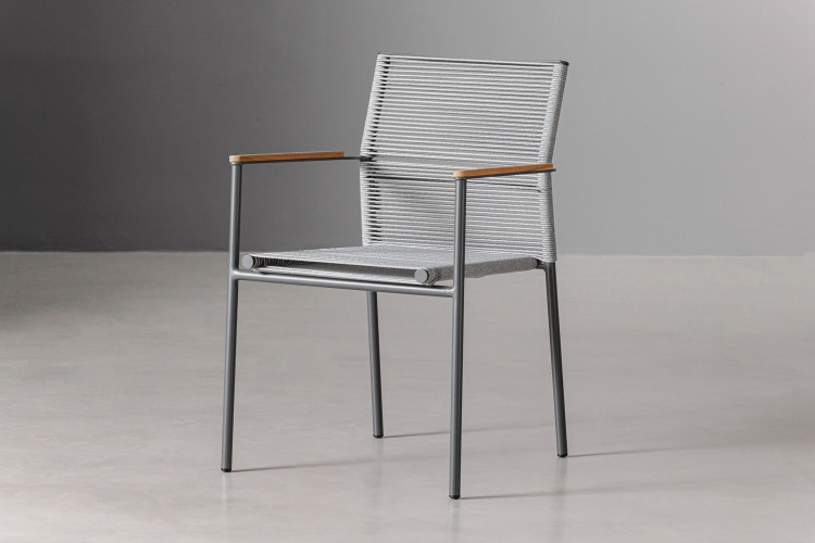 Rozina Patio Dining Chair - Charcoal Patio Dining Chairs - 1