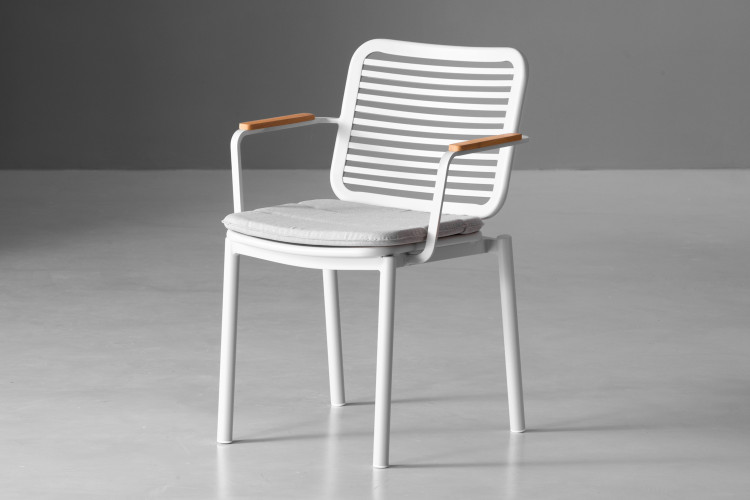 Ceylon Patio Dining Chair - White Patio Dining Chairs - 1