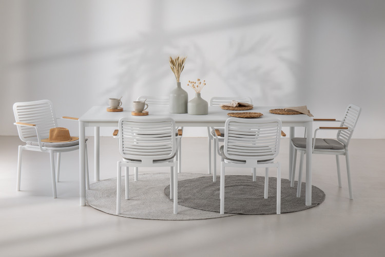 Venice Patio Dining Table - White - 2m Patio Dining Tables - 1