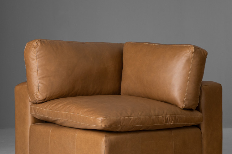 Bexley Leather Modular - Corner Wedge - Sahara Modular Unit - Add-On - 1