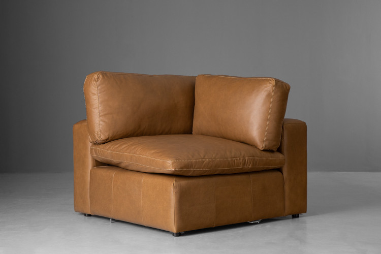 Bexley Leather Modular - Corner Wedge - Sahara Modular Unit - Add-On - 1