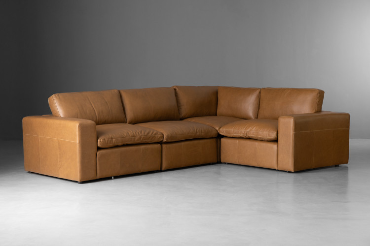 Bexley Leather Modular - Corner Couch Set - Sahara Modular Couches - 1