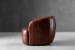 Tayson Leather Swivel Armchair - Mocha Armchairs - 4
