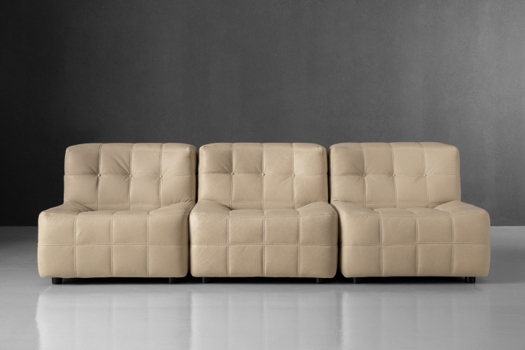 Orson Modular Open 3-Seater Leather Couch - Ivory 3 - Seater Couches - 3