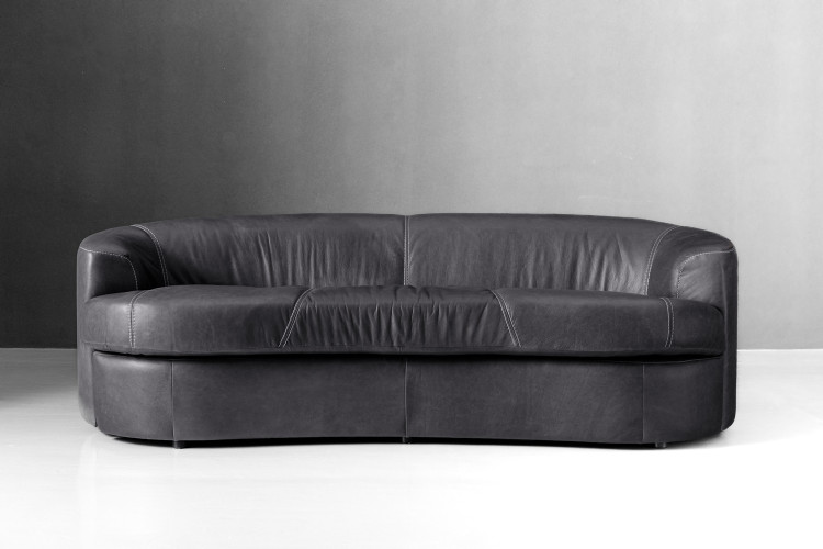 Gracelyn 3-Seater Leather Couch - Charcoal 3 - Seater Couches - 1