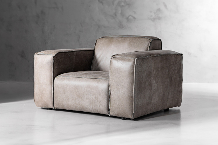 Jagger Leather Armchair - Graphite Leather Armchairs - 2