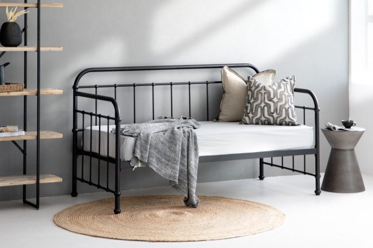 Eralena Metal Daybed - Matt Black Sleeper Couches and Daybeds - 7