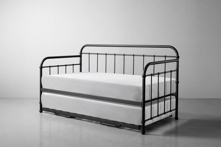Eralena Metal Daybed  Complete - Matt Black Living Room Furniture - 1