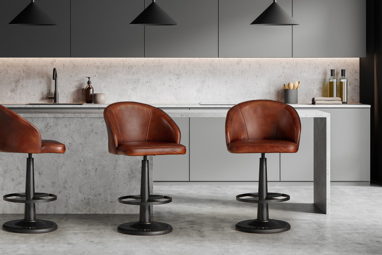 Bronson Leather Counter Bar Stool - Vintage Brown Bar & Counter Chairs - 1