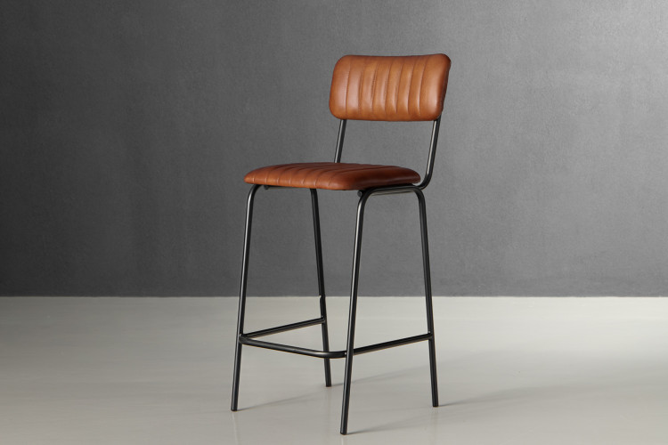 Crowe Leather Tall Bar Stool - Bourbon Bar & Counter Chairs - 1