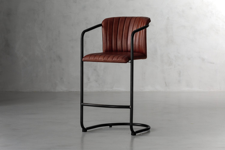 Arizona Leather Tall Bar Chair - Mocha Arizona Bar Chair Collection - 1
