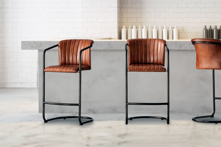 Arizona Leather Tall Bar Chair - Bourbon Arizona Bar Chair Collection - 1