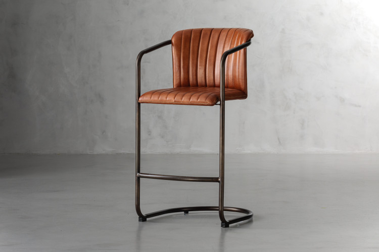 Arizona Leather Tall Bar Chair - Bourbon Arizona Bar Chair Collection - 1